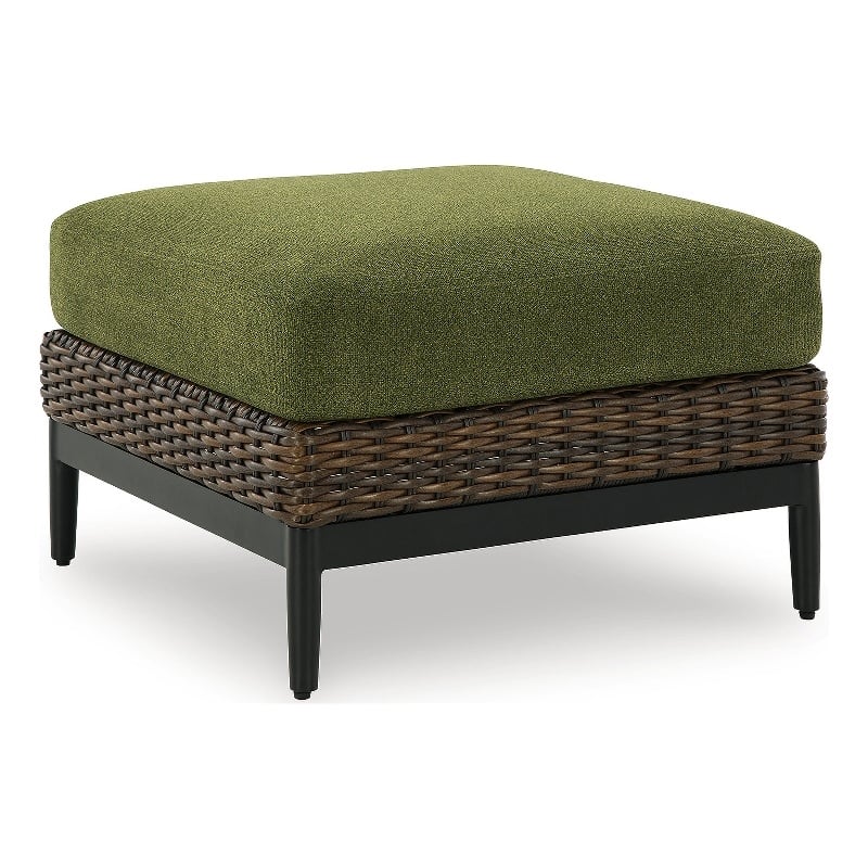 Signature Design by Ashley Needle Snow Outdoor Ottoman with Cushion