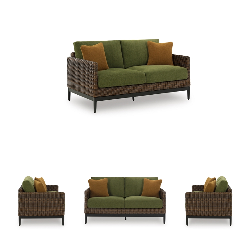 Signature Design by Ashley Needle Snow Outdoor Loveseat with Cushion