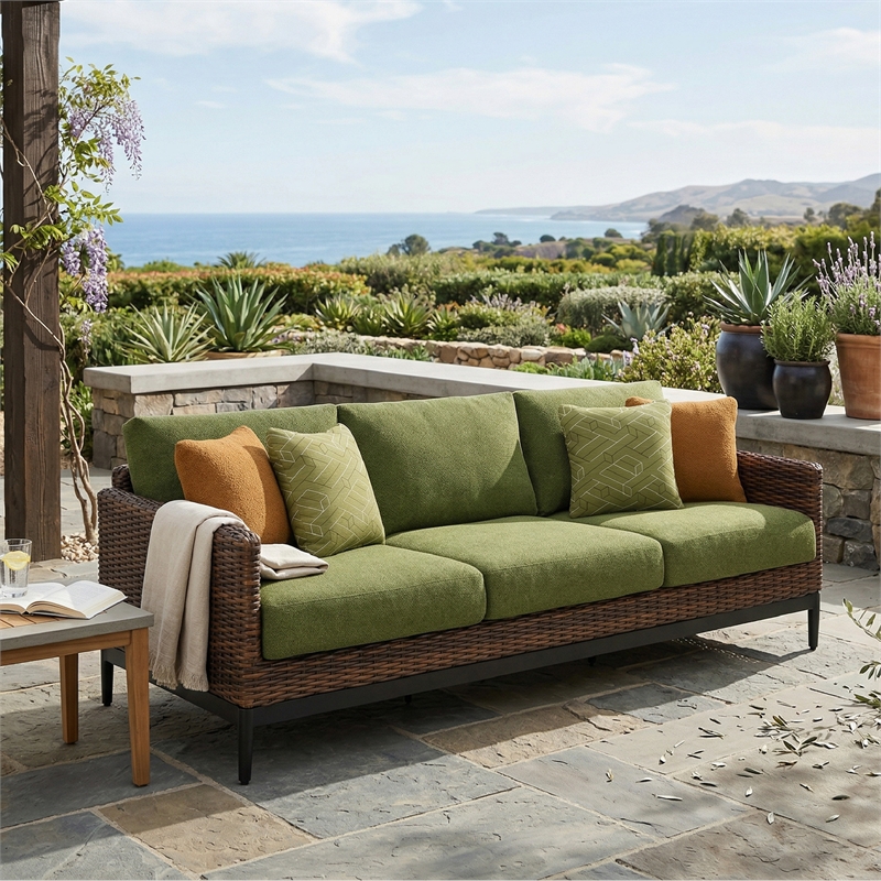 Signature Design by Ashley Needle Snow Outdoor Sofa with Cushion