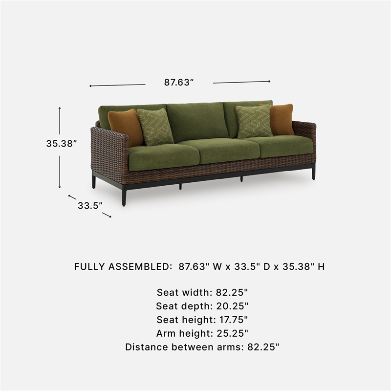 Signature Design by Ashley Needle Snow Outdoor Sofa with Cushion