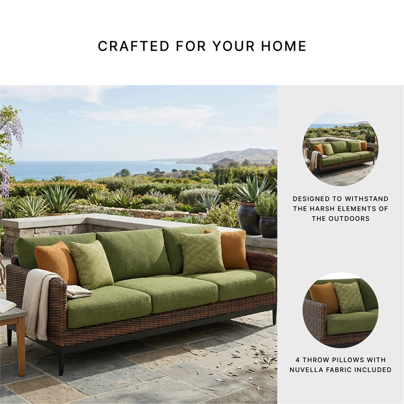 Signature Design by Ashley Needle Snow Outdoor Sofa with Cushion