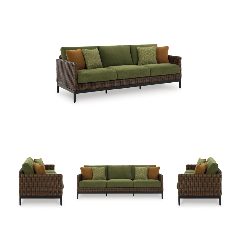 Signature Design by Ashley Needle Snow Outdoor Sofa with Cushion