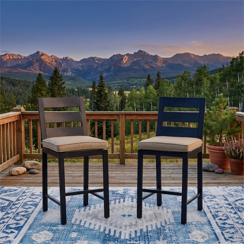 Signature Design by Ashley Bayou Clay Outdoor Bar Stool (Set of 2)