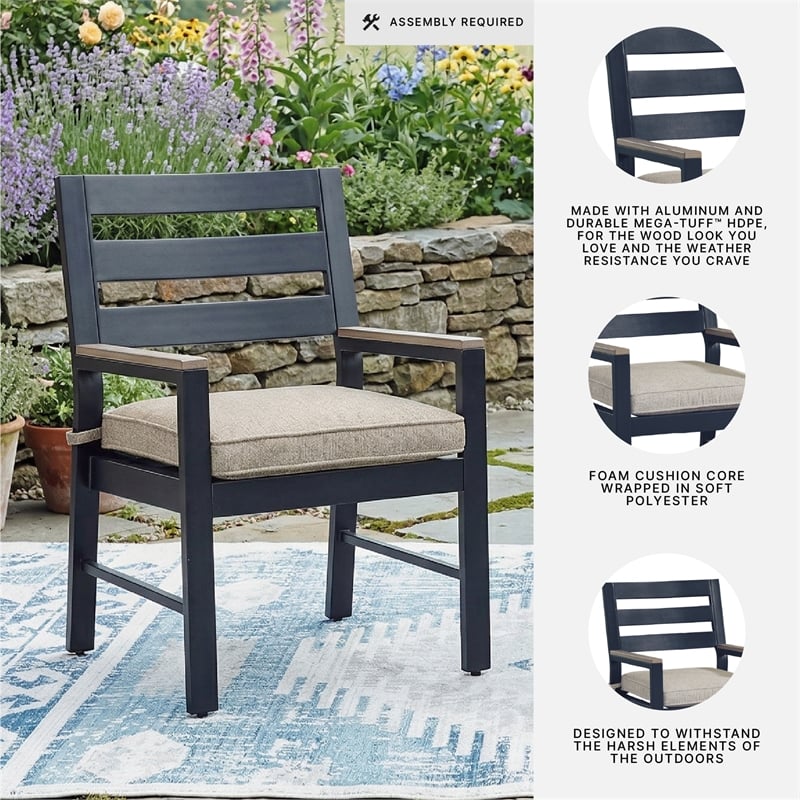 Signature Design by Ashley Bayou Clay Outdoor Arm Chair with Cushion (Set of 2)