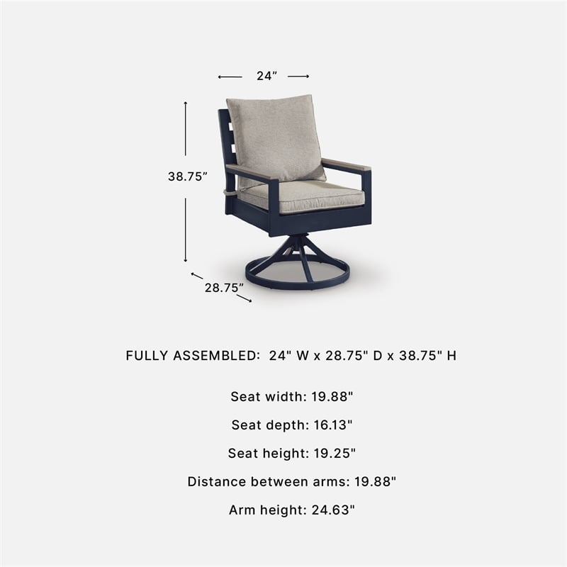 Signature Design by Ashley Bayou Clay Outdoor Swivel Chair (Set of 2)