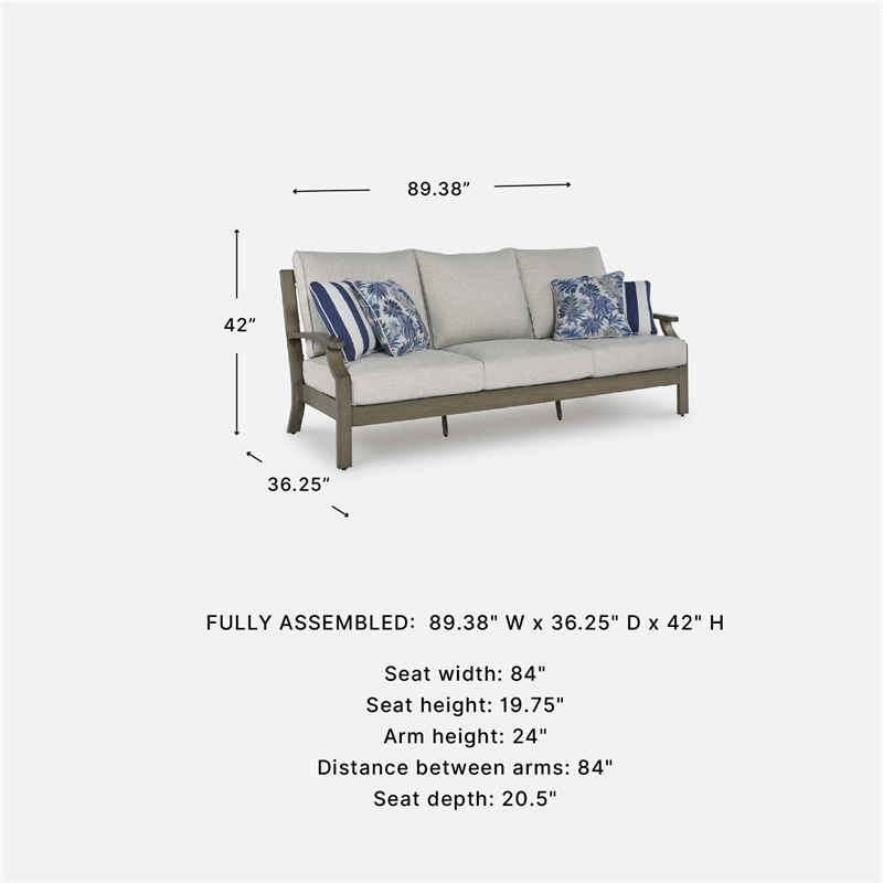 Signature Design by Ashley Fescue Lagoon Outdoor Sofa with Cushion