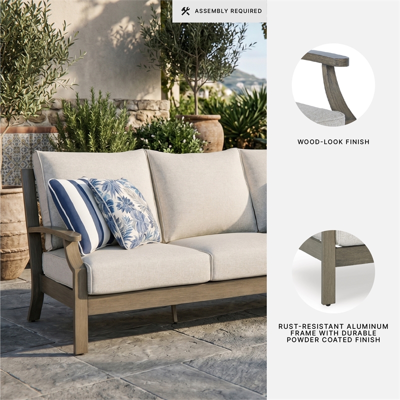 Signature Design by Ashley Fescue Lagoon Outdoor Sofa with Cushion