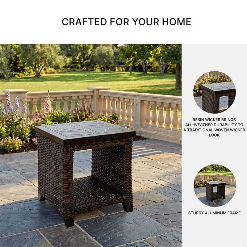 Signature Design by Ashley Pinecone Vale Outdoor End Table