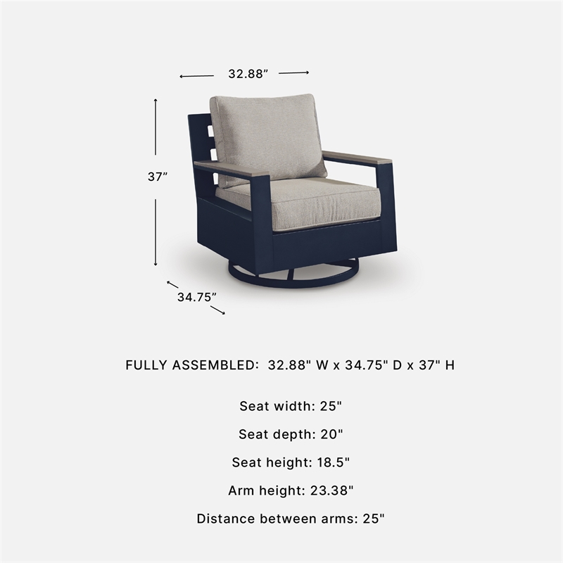 Signature Design by Ashley Bayou Clay Outdoor Swivel Glider Chair with Cushion