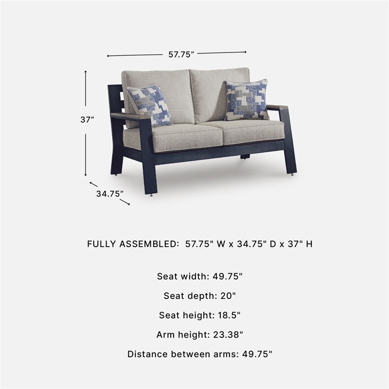 Signature Design by Ashley Bayou Clay Outdoor Loveseat with Cushion
