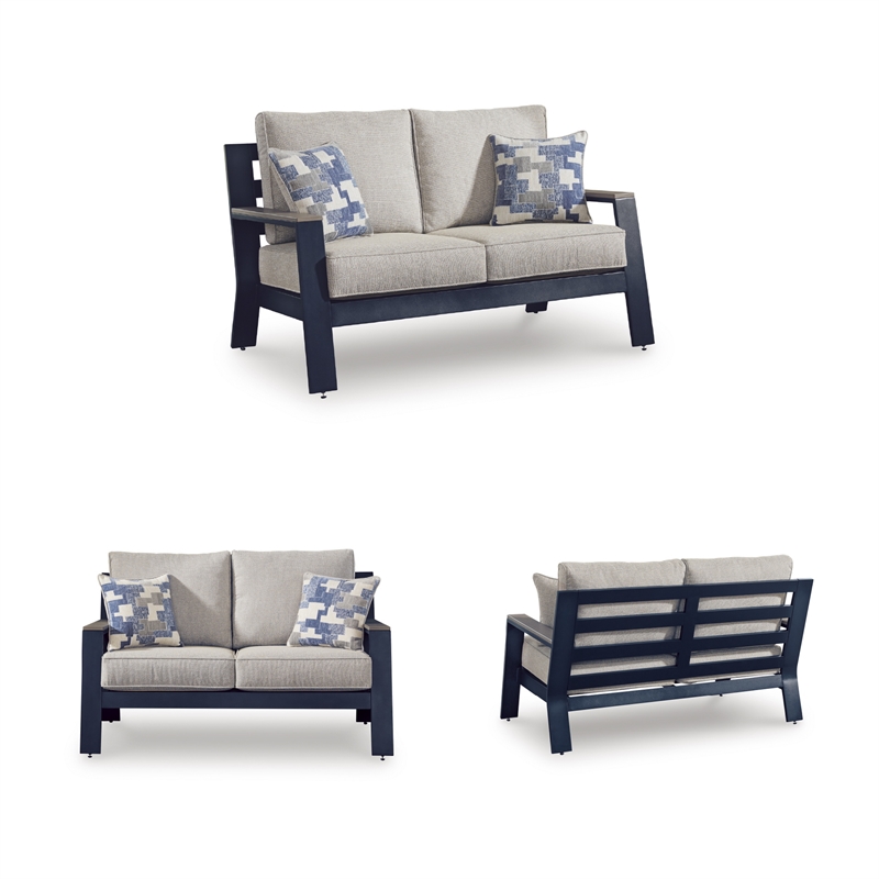 Signature Design by Ashley Bayou Clay Outdoor Loveseat with Cushion