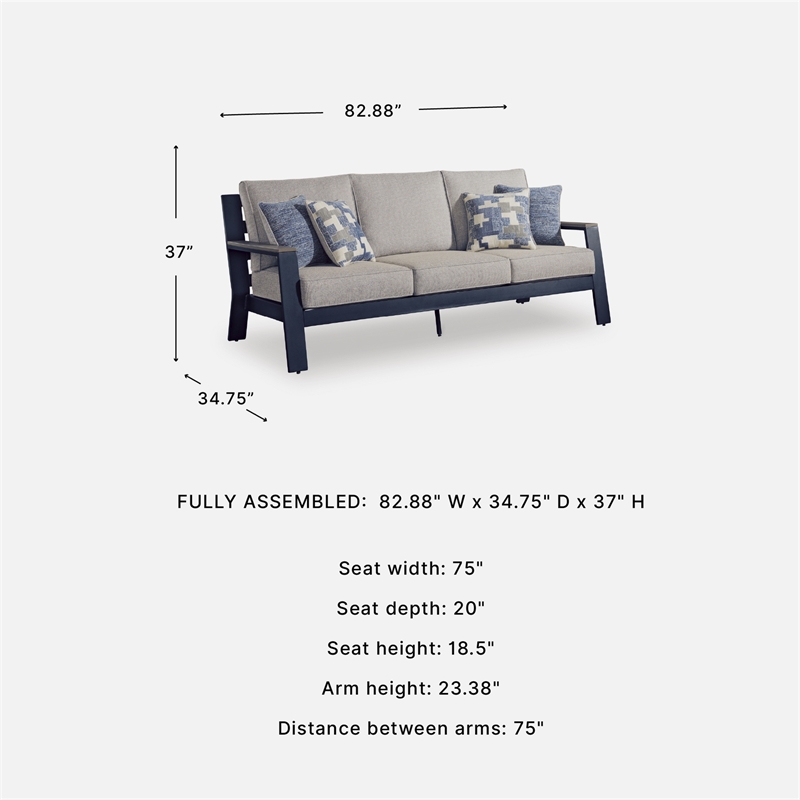 Signature Design by Ashley Bayou Clay Outdoor Sofa with Cushion
