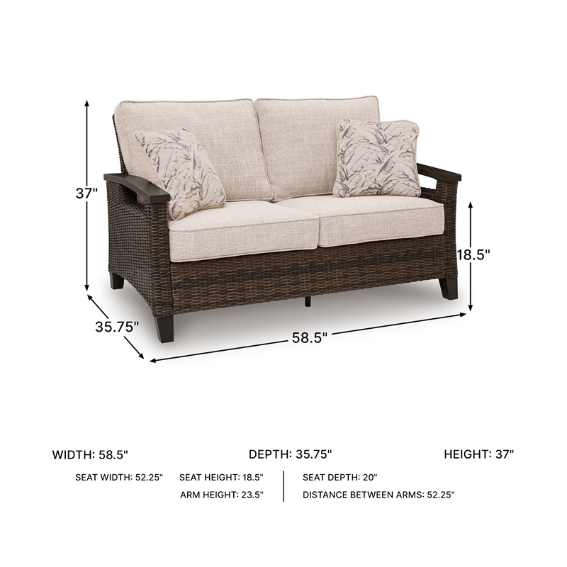 Signature Design by Ashley Pinecone Vale Outdoor Loveseat with Cushion