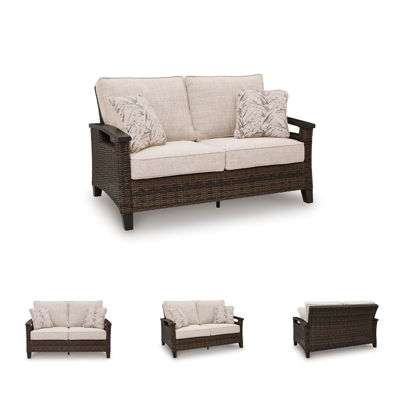 Signature Design by Ashley Pinecone Vale Outdoor Loveseat with Cushion