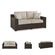 Signature Design by Ashley Teak Opaline Outdoor Loveseat with Cushion