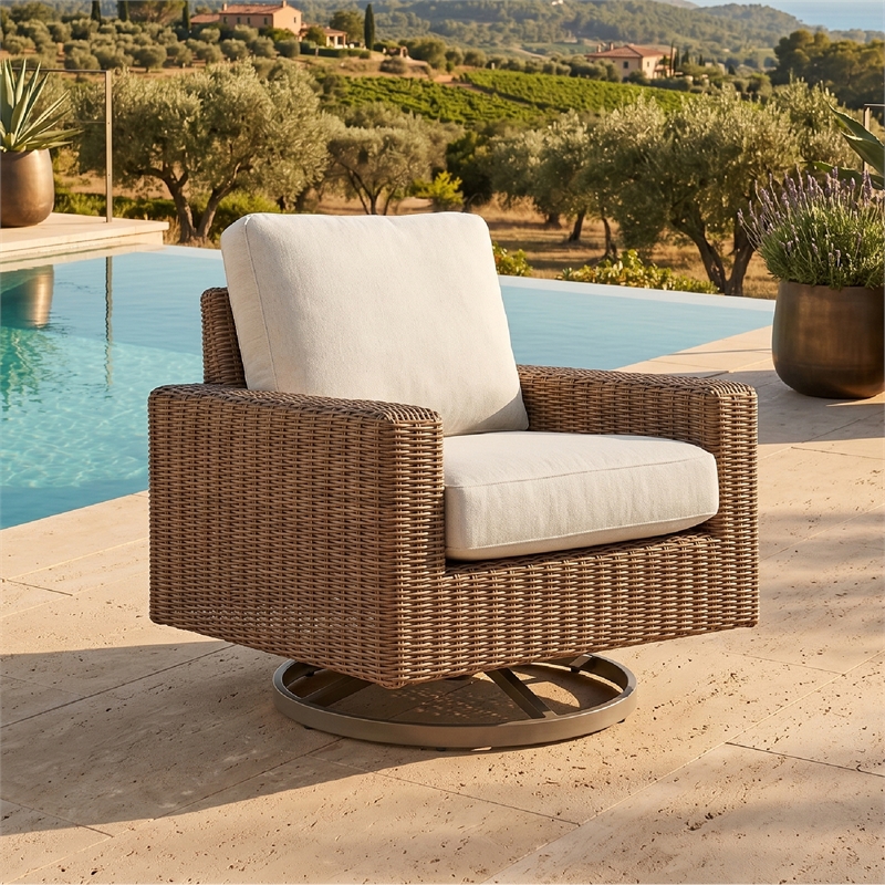 Signature Design by Ashley Osprey Swell Outdoor Swivel Lounge Chair
