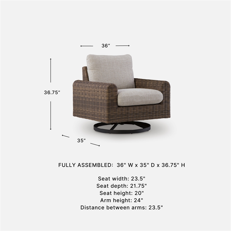 Signature Design by Ashley Osprey Swell Outdoor Swivel Lounge Chair