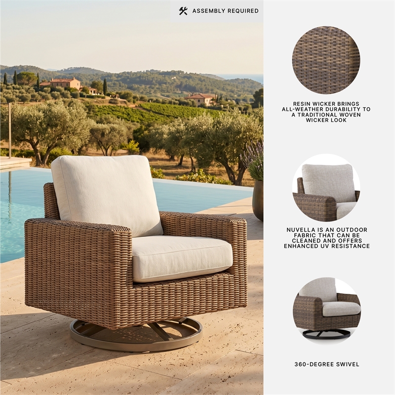 Signature Design by Ashley Osprey Swell Outdoor Swivel Lounge Chair