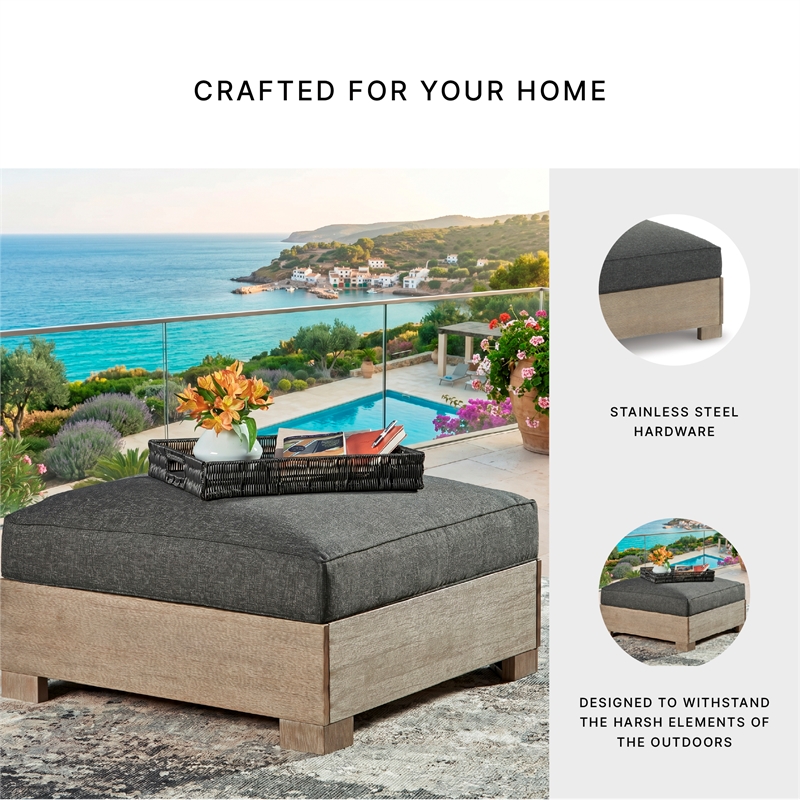 Signature Design by Ashley Tempest Petrichor Outdoor Ottoman with Cushion