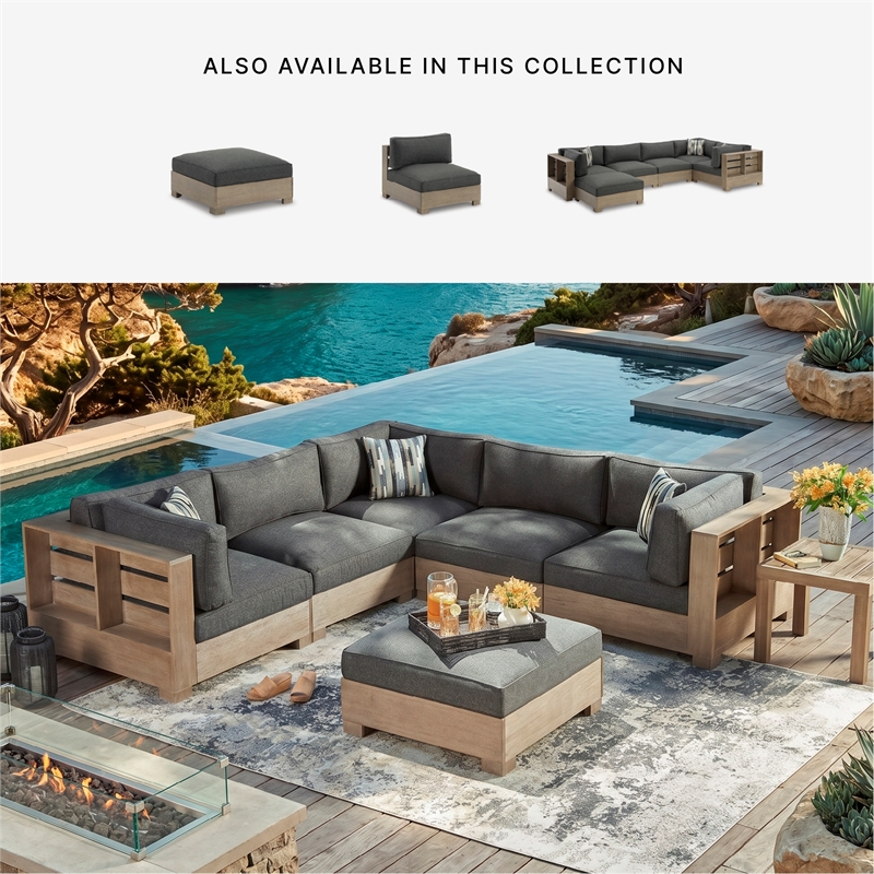 Signature Design by Ashley Tempest Petrichor Outdoor Ottoman with Cushion