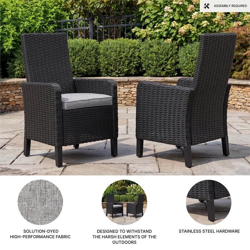 Signature Design by Ashley Isopleth Outdoor Arm Chair with Cushion (Set of 2)