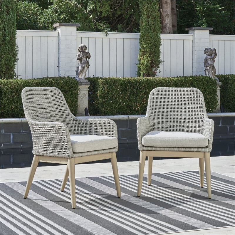 Signature Design by Ashley Hemlock Mica Outdoor Dining Arm Chair (Set of 2)