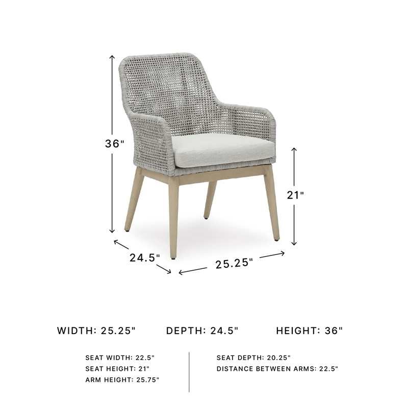 Signature Design by Ashley Hemlock Mica Outdoor Dining Arm Chair (Set of 2)