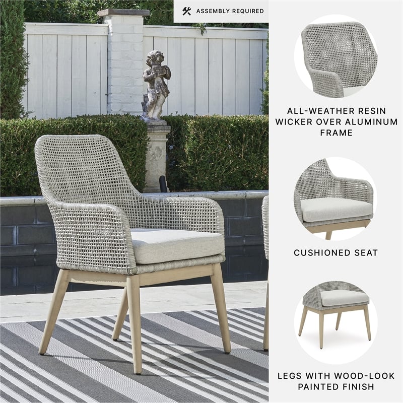 Signature Design by Ashley Hemlock Mica Outdoor Dining Arm Chair (Set of 2)