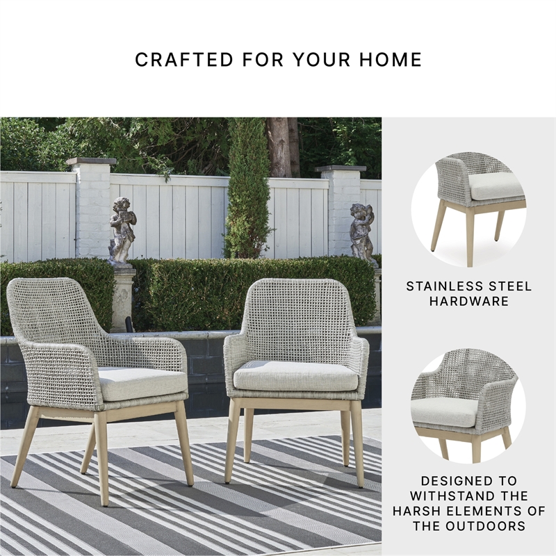 Signature Design by Ashley Hemlock Mica Outdoor Dining Arm Chair (Set of 2)