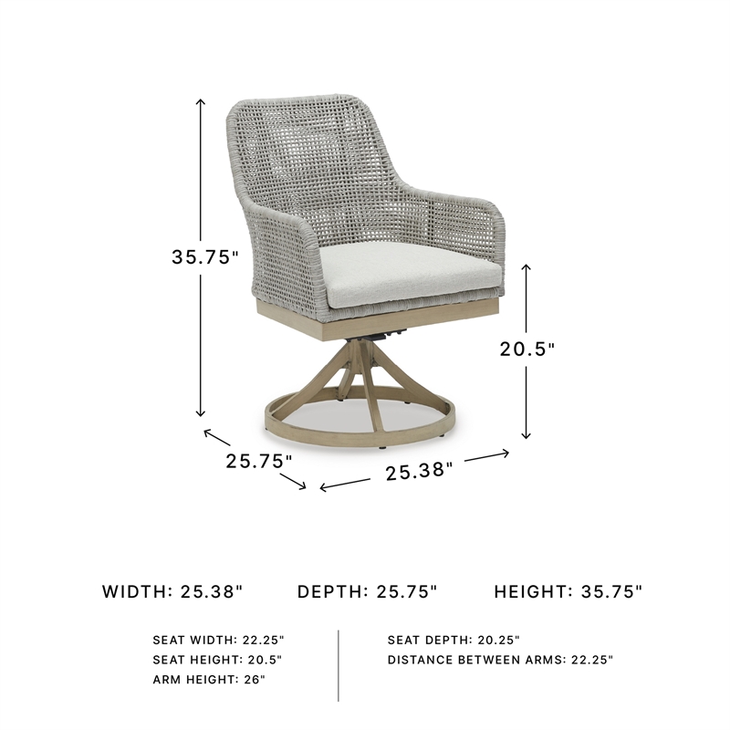 Signature Design by Ashley Hemlock Mica Outdoor Swivel Dining Chair (Set of 2)