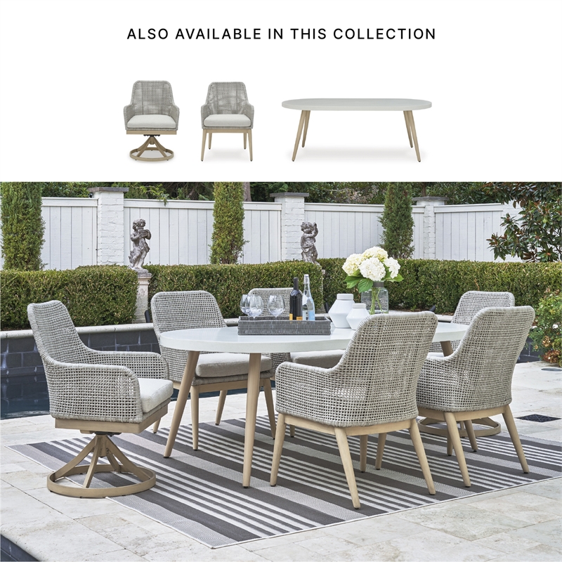 Signature Design by Ashley Hemlock Mica Outdoor Swivel Dining Chair (Set of 2)