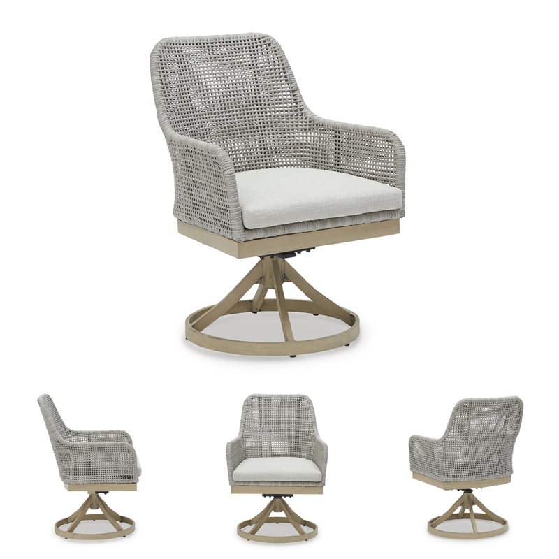 Signature Design by Ashley Hemlock Mica Outdoor Swivel Dining Chair (Set of 2)