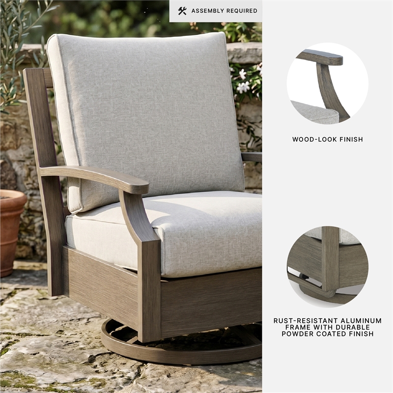 Signature Design by Ashley Fescue Lagoon Outdoor Swivel Glider Chair