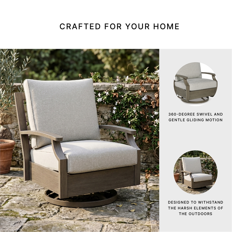 Signature Design by Ashley Fescue Lagoon Outdoor Swivel Glider Chair
