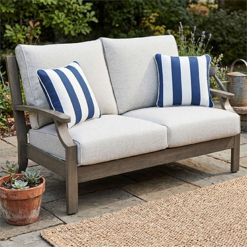 Signature Design by Ashley Fescue Lagoon Outdoor Loveseat with Cushion
