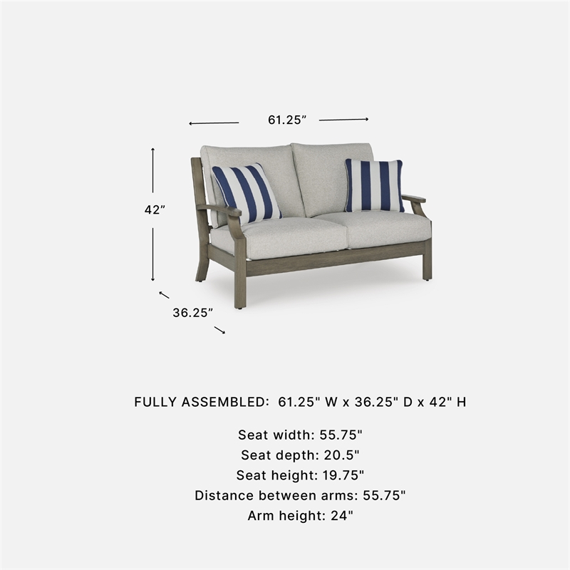 Signature Design by Ashley Fescue Lagoon Outdoor Loveseat with Cushion