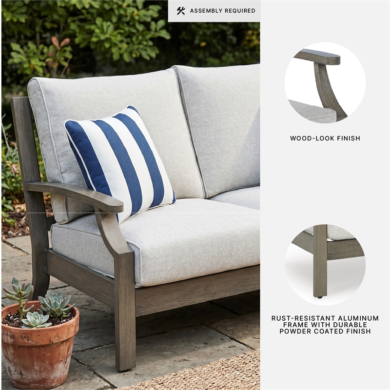 Signature Design by Ashley Fescue Lagoon Outdoor Loveseat with Cushion