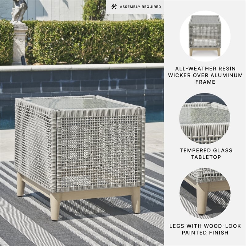 Signature Design by Ashley Hemlock Mica Outdoor End Table