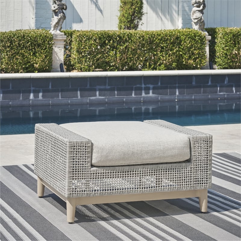 Signature Design by Ashley Hemlock Mica Outdoor Ottoman with Cushion