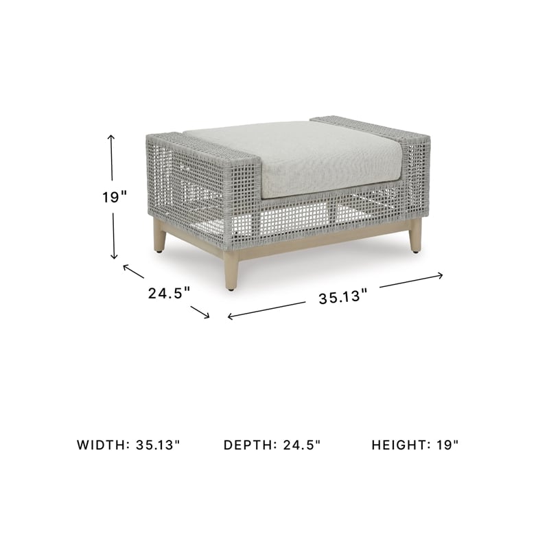 Signature Design by Ashley Hemlock Mica Outdoor Ottoman with Cushion