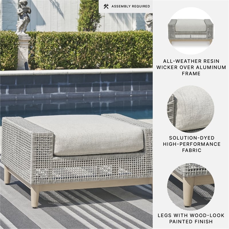 Signature Design by Ashley Hemlock Mica Outdoor Ottoman with Cushion