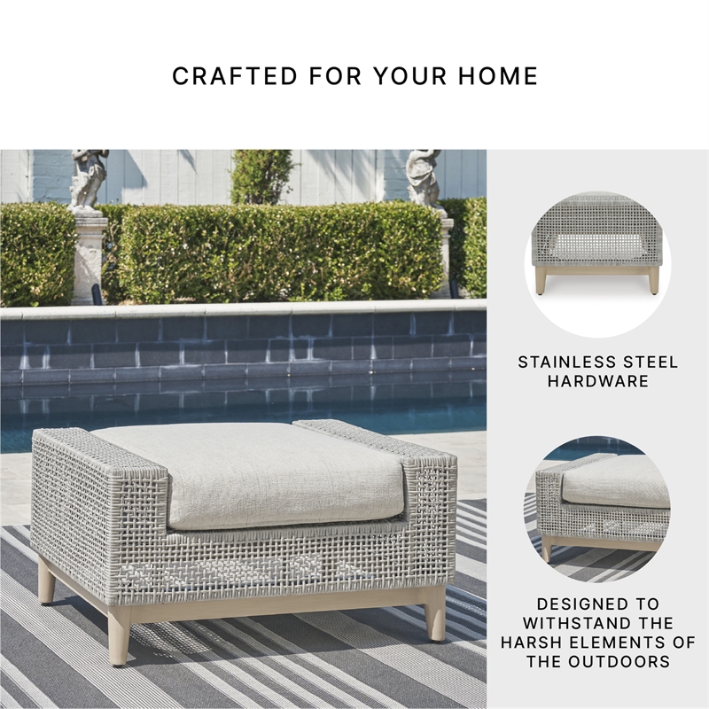 Signature Design by Ashley Hemlock Mica Outdoor Ottoman with Cushion