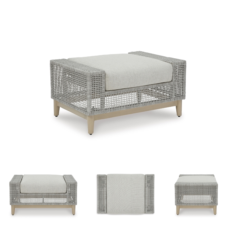 Signature Design by Ashley Hemlock Mica Outdoor Ottoman with Cushion