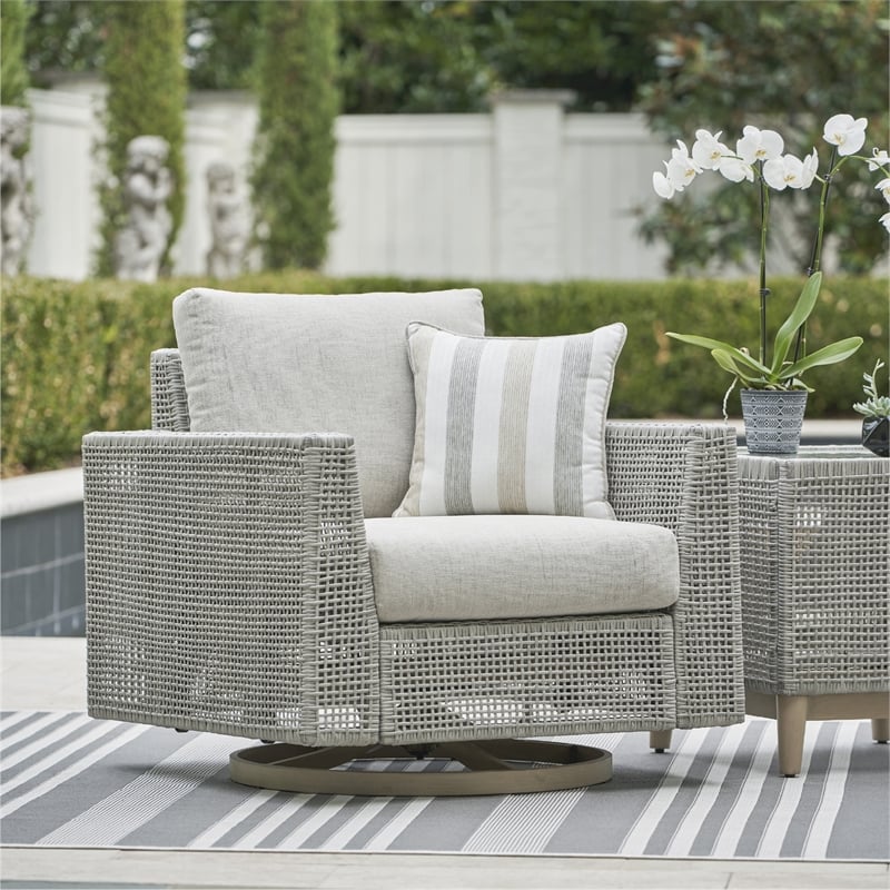 Signature Design by Ashley Hemlock Mica Outdoor Swivel Lounge with Cushion