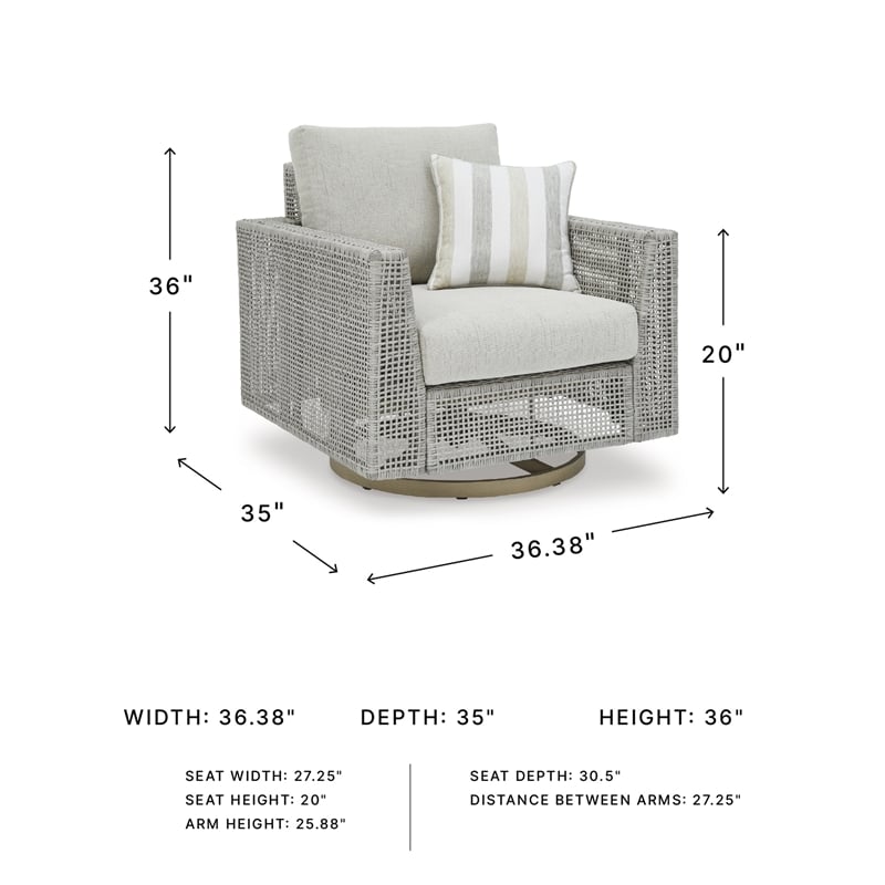 Signature Design by Ashley Hemlock Mica Outdoor Swivel Lounge with Cushion