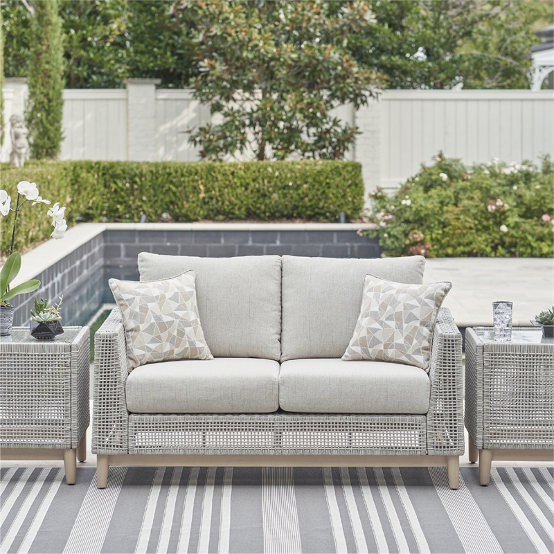 Signature Design by Ashley Hemlock Mica Outdoor Loveseat with Cushion