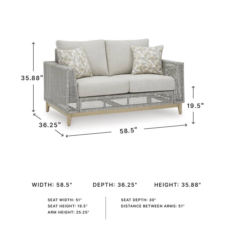 Signature Design by Ashley Hemlock Mica Outdoor Loveseat with Cushion