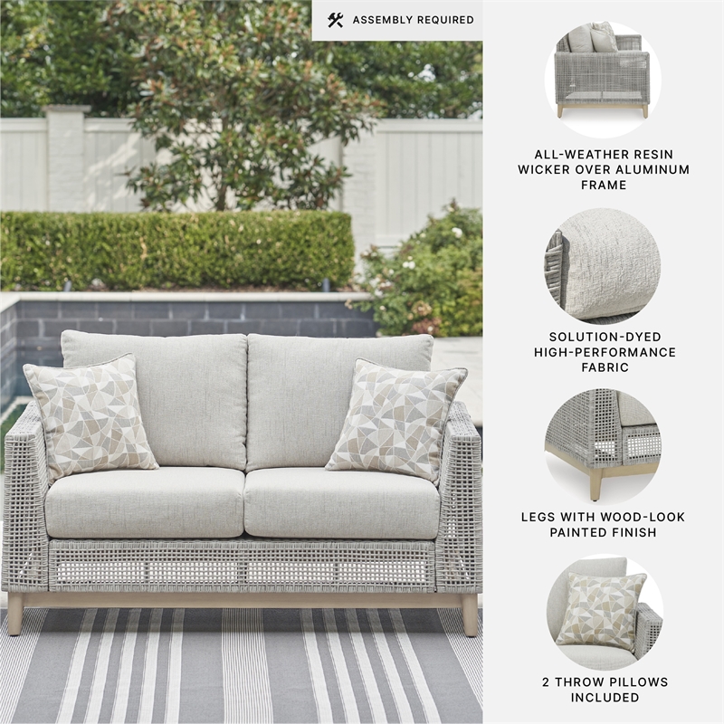 Signature Design by Ashley Hemlock Mica Outdoor Loveseat with Cushion