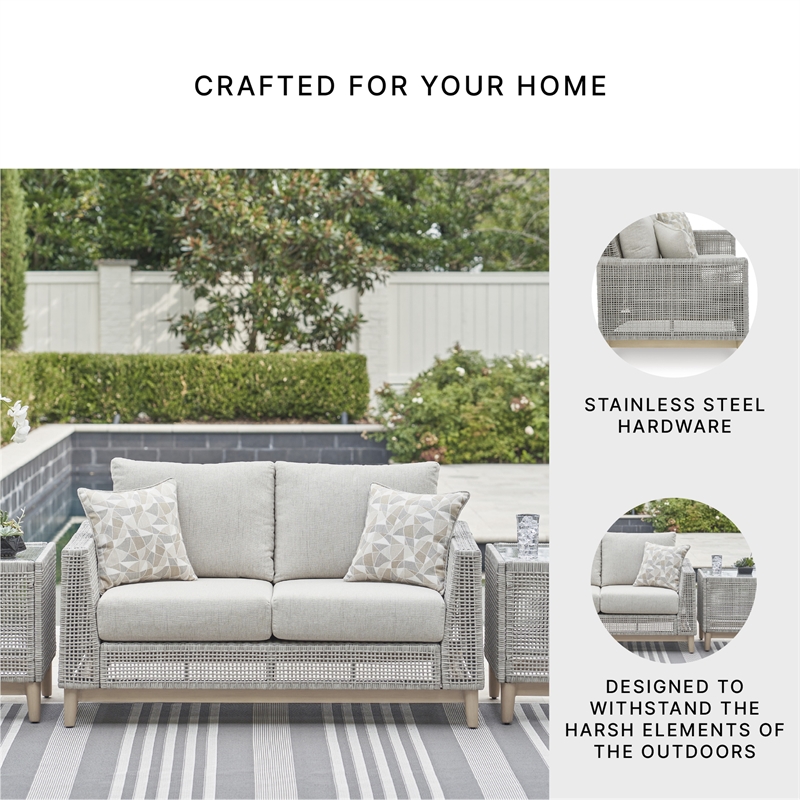 Signature Design by Ashley Hemlock Mica Outdoor Loveseat with Cushion