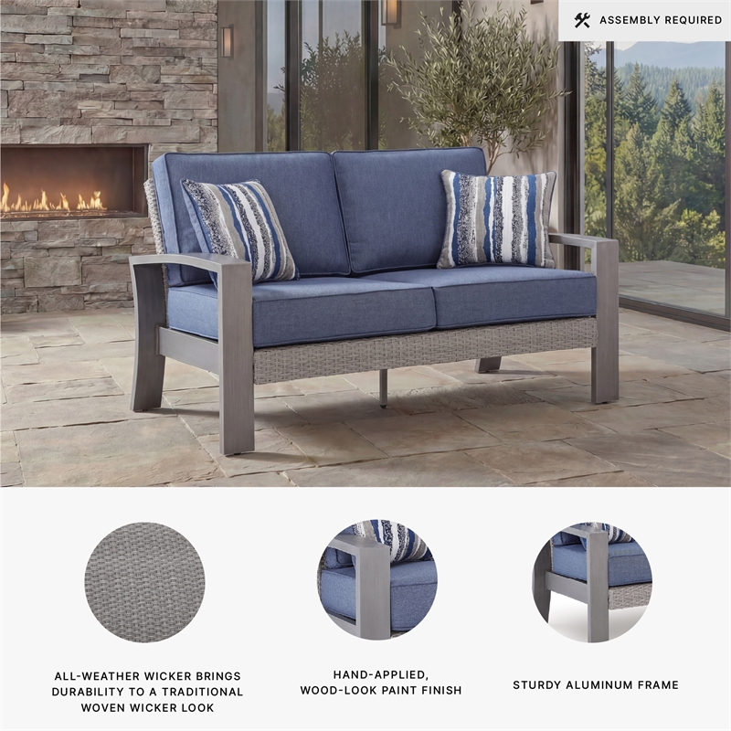 Signature Design by Ashley Gale Limestone Outdoor Loveseat with Cushion